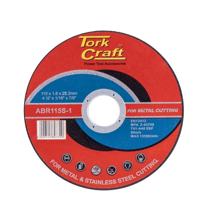 Tork Craft | Cutting Disc Metal & S/S 115X1.6X22.2mm