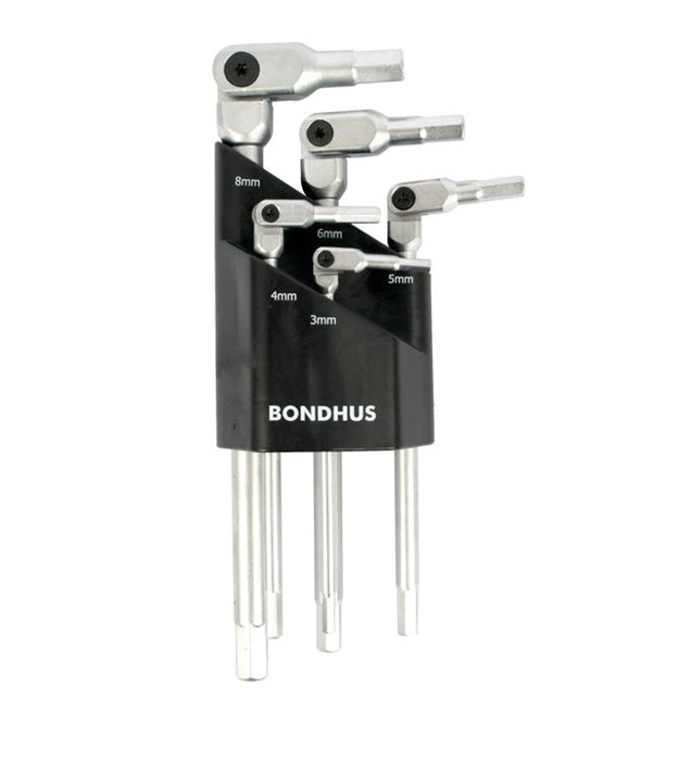 Bondhus | Hex-Pro Wrench Set 5Pc Metric 3-8mm Pivot Head