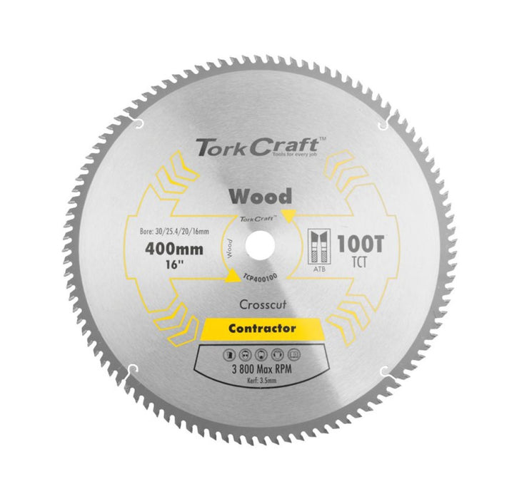 Tork Craft | Saw Blade TCT 400X100T 30/25,4mm Contractor