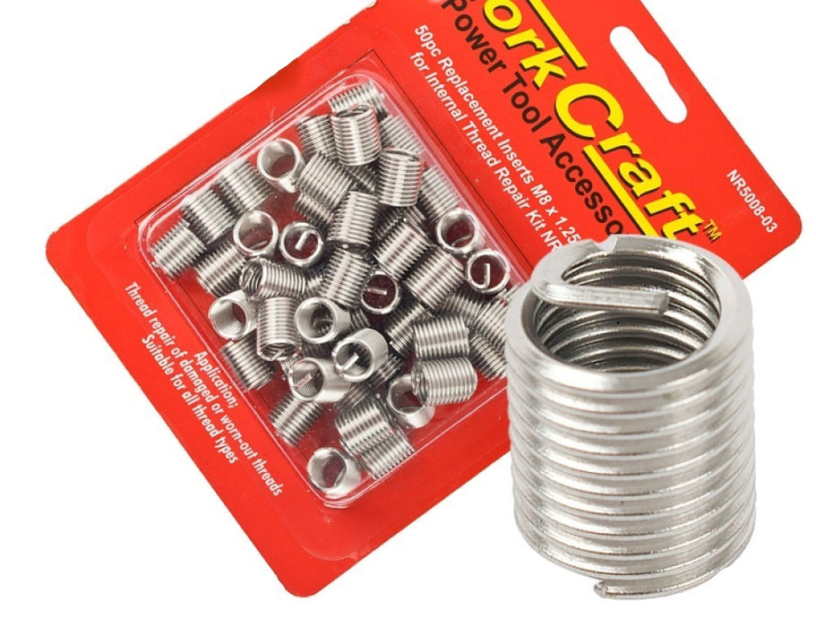 Tork Craft | Thread Repair Kit M8X1.25X2.0D Replacement Inserts for NR5008
