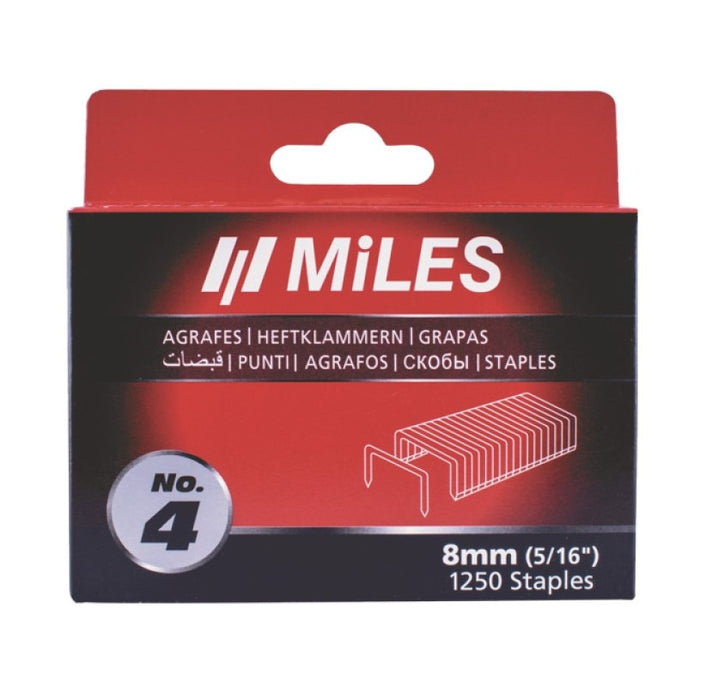 Miles | Galv. Staples 18G T50 12mm X 1250Pc Miles No.4