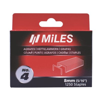 Miles | Galv. Staples 18G T50 8mm X 1250Pc Miles No.4