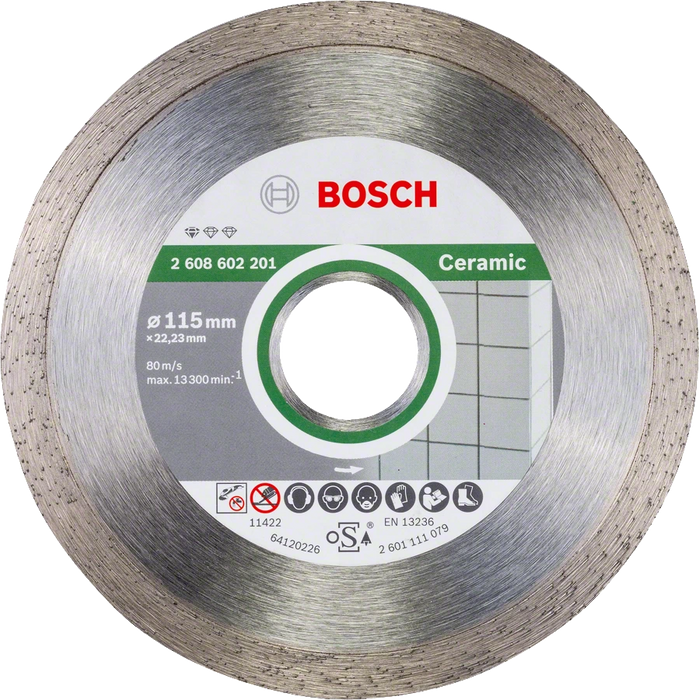 Bosch Professional | Disc Std for Ceramics 115X22,23X1,6X7mm Continuous Rim
