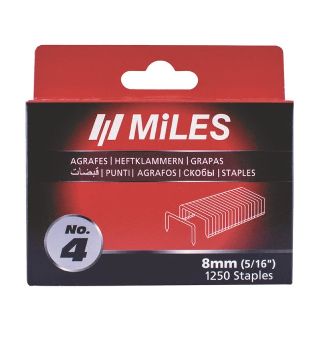 Miles | Galv. Staples 18G T50 6mm X 1250Pc Miles No.4
