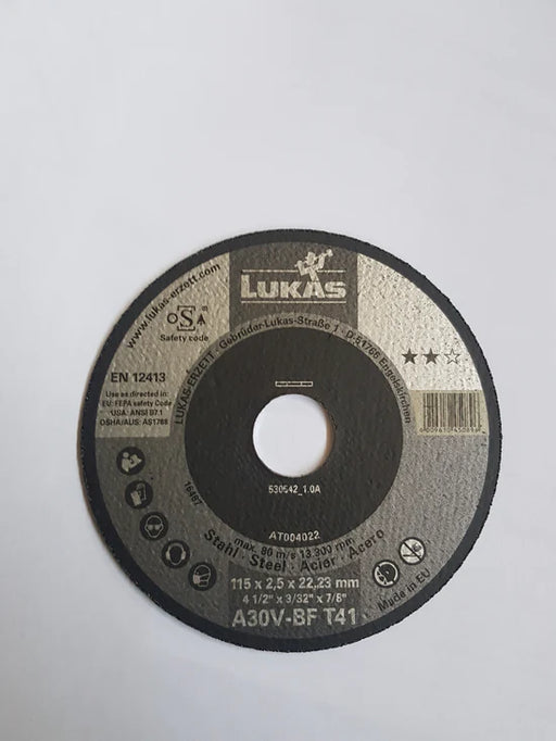 Lukas Abrasives | Cutting Disc 115mm Steel CDS115X2.5 - BPM Toolcraft