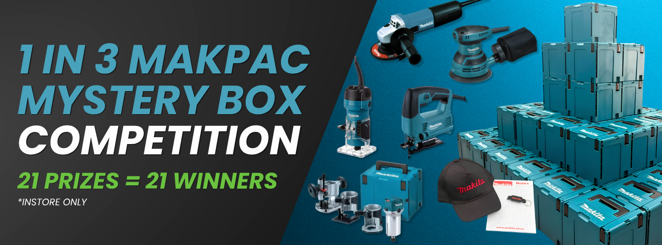 Instore Only; Makpac Mystery Box Competition: Pick Your Makpac & Find a Tool Inside!