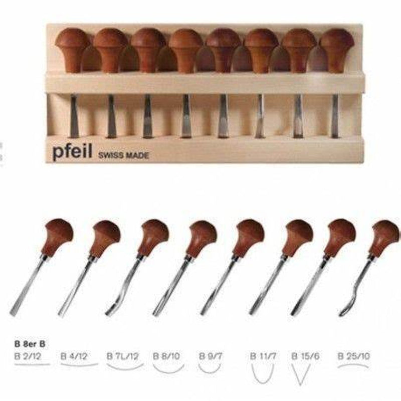 Pfeil | 8 Piece Palm Carving Tool Set B8ER-B-Toolcraft