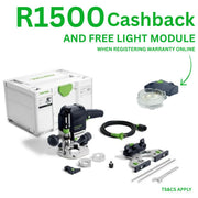 Festool | Router OF 1010 REBQ-Plus + R1500 Cashback AND FREE Light Module (Free gift and cashback will be received when registering tool for warranty, Ts&Cs in description below)-Toolcraft