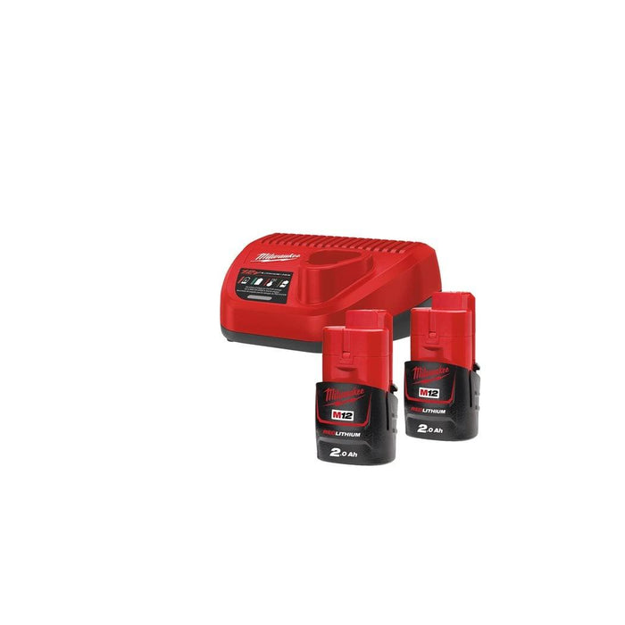 Milwaukee | NRG-202 M12™ NRG Pack / 2 x M12 B2 - M12™ 2.0 Ah batteries & 1 x C12 C - M12™ Charger