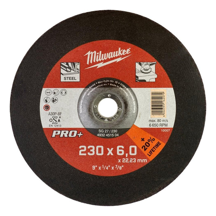 Milwaukee | Grind W Pro + 230x6mm 1pc Metal Grinding Discs PRO