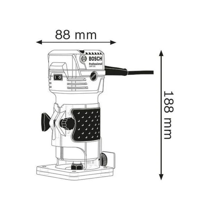 Bosch Professional | Palm Router GKF 550 + Tork Craft | Router Bit Set 1/4" Shank Hard Case 12Pc Combo Deal