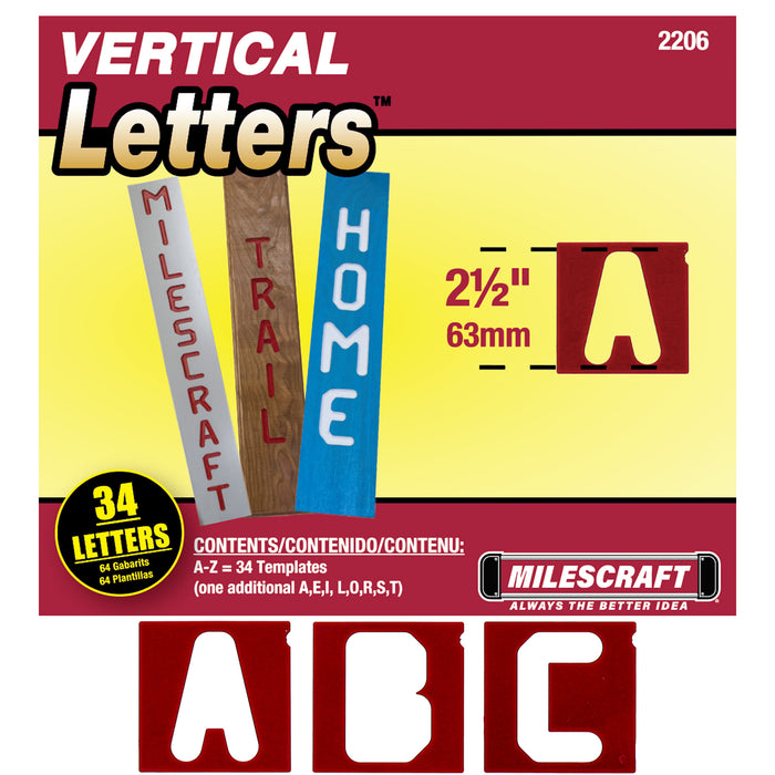 Milescraft | Templates Vertical Letter 2-1/2"