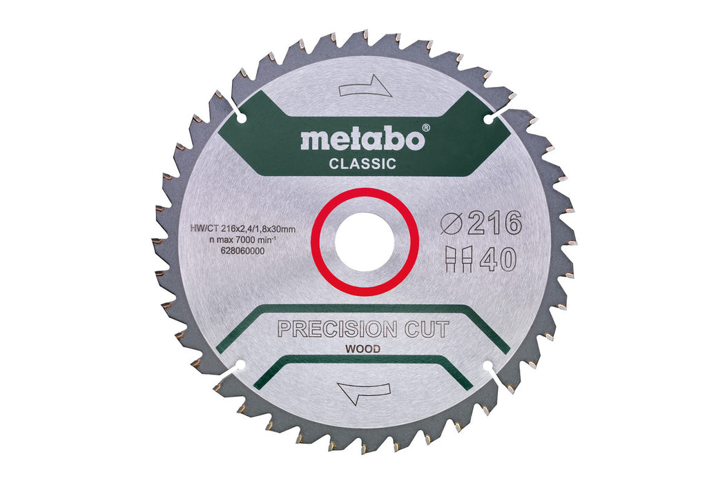 Metabo | Saw Blade 216 X 30mm 2,4mm 40T