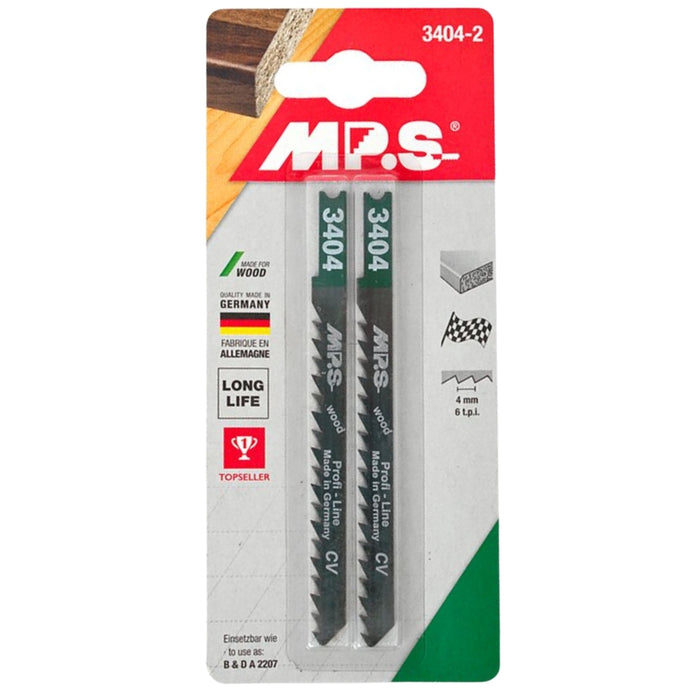 MPS | Jigsaw Blade Wood U-Shank 6Tpi 2pk