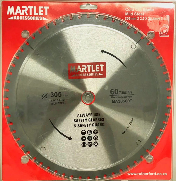 Martlet | Saw Blade 305 X 2,5 X 25,4mm for Metal Cutting (3-10mm Mild Steel)