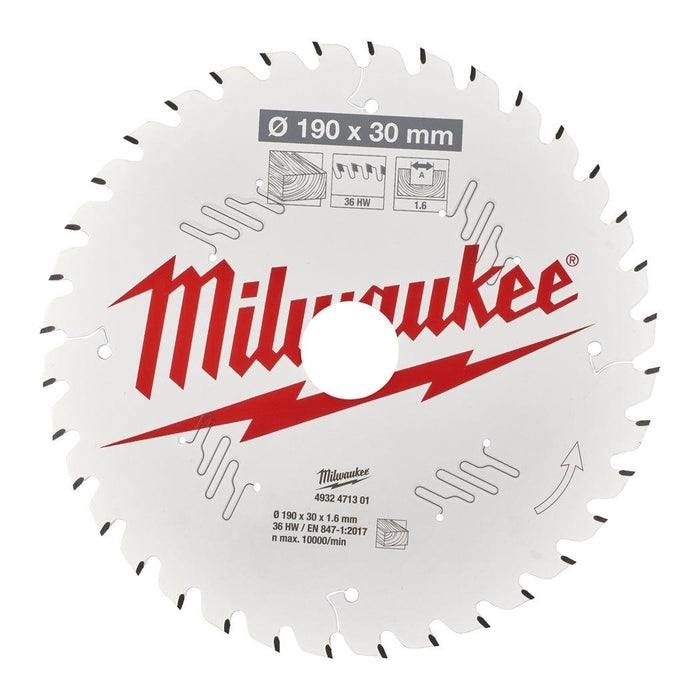 Milwaukee | CSB P W 190x30x1,6x36ATB Circ Saw Blade Wood