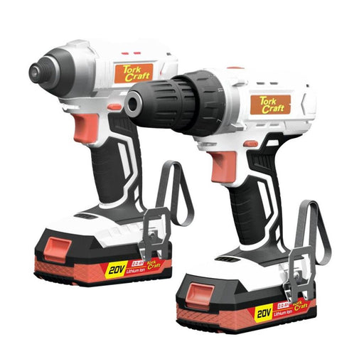 Tork Craft | Drill &amp; Impact Driver Twin Pack 20v 2 X 2.0ah Bat Std Charg Carry Bag-Toolcraft
