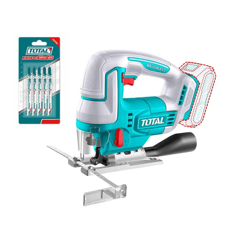TOTAL | Cordless 20V Jig Saw 3000Rpm - (Battery Excluded) TJSLI1008-Toolcraft