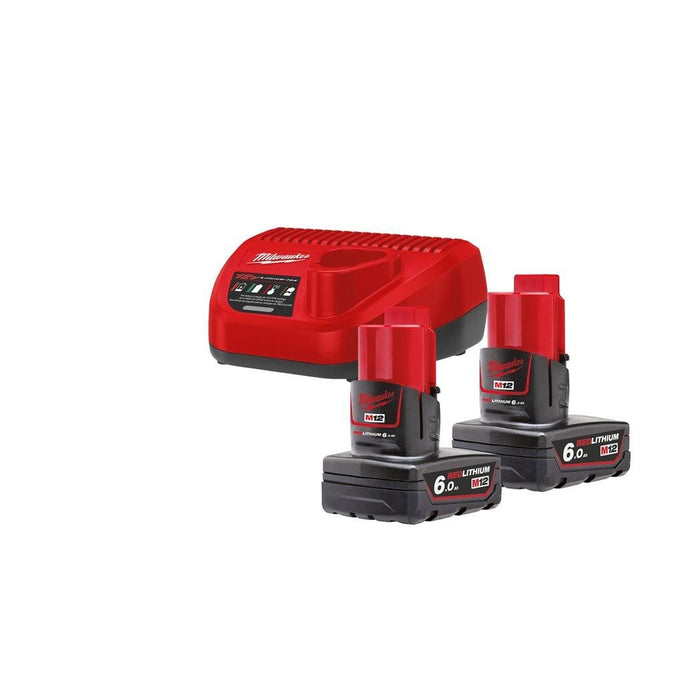 Milwaukee | NRG-602 M12™ NRG Pack / 2 x M12 B6 - M12™ 6.0 Ah batteries & 1 x C12 C - M12™ Charger