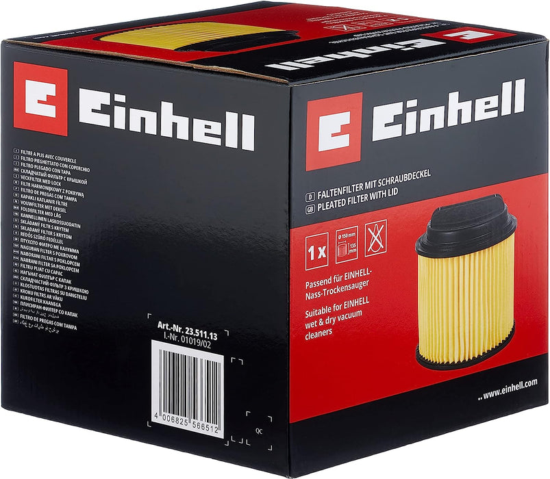 Einhell | Pleated Filter + Lid (TC-VC1930S)