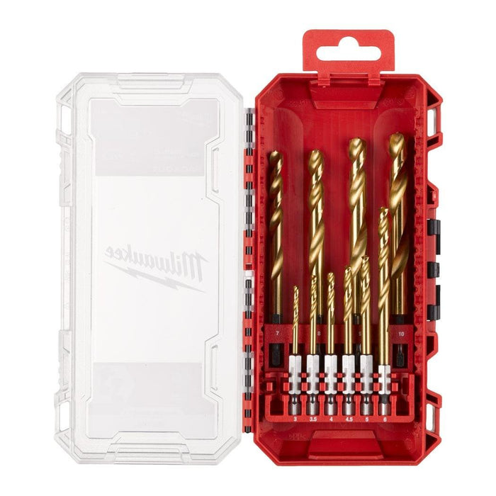Milwaukee | Shockwave HSS-G Tin Red Hex Set - 10pc Metal Drill
