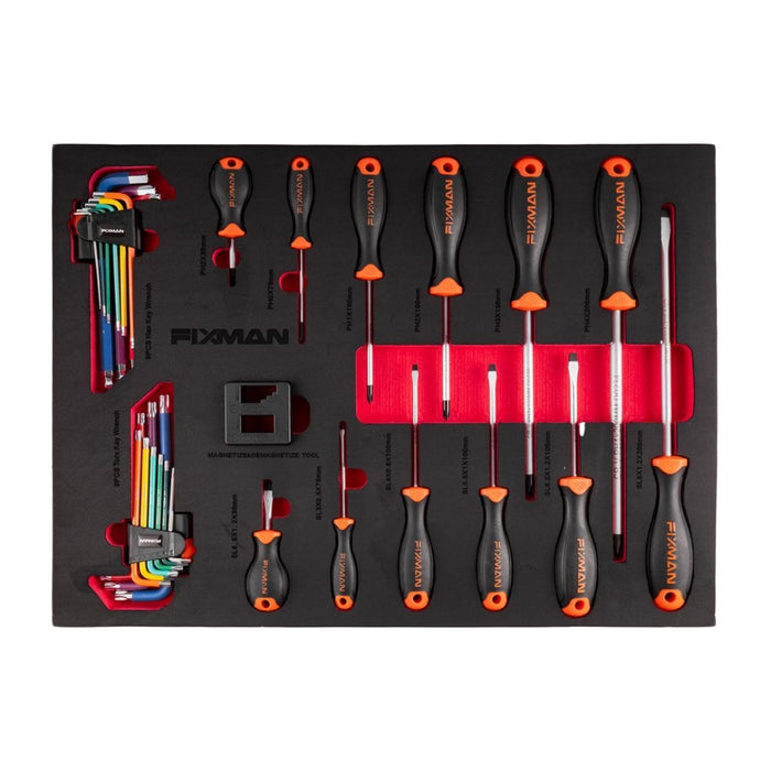 Fixman | 7 Drawer Ind. Roller Cabinet With 133pc Mechanics Tool Set
