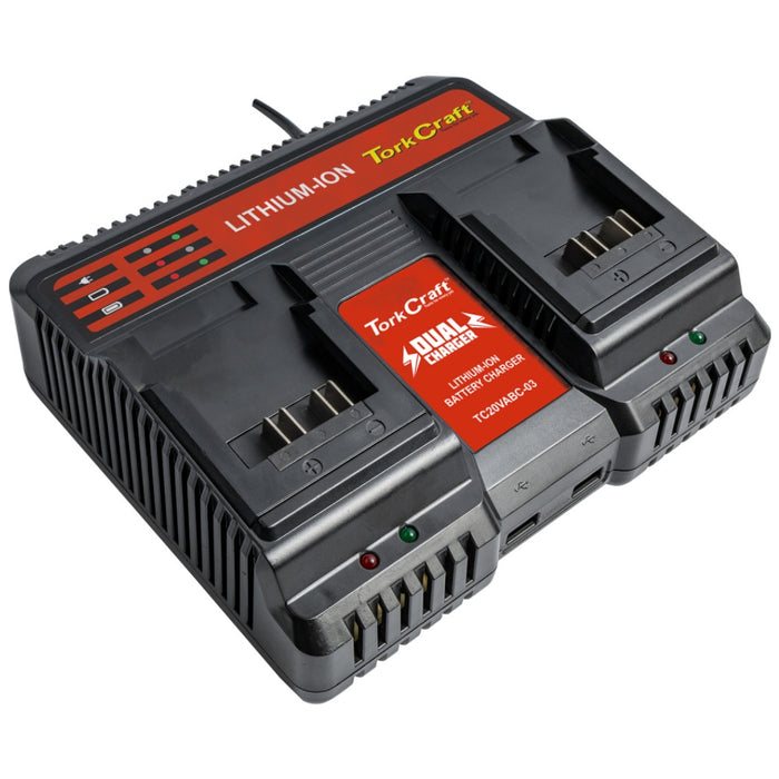 Tork Craft Battery Charger 20v 4.5a Dual Port 220v