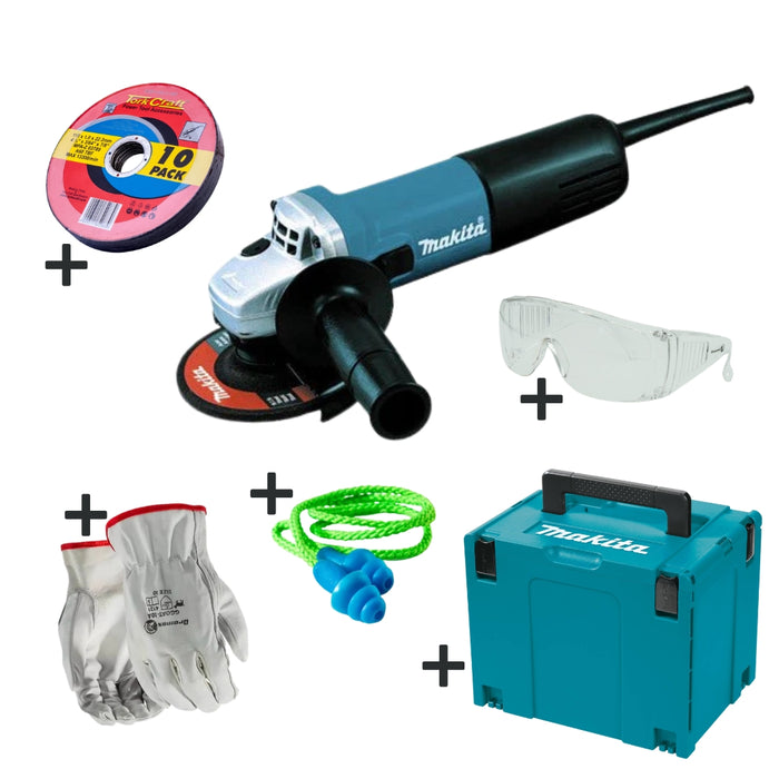 Makita 9557HGN Angle Grinder + Acc + Systainer