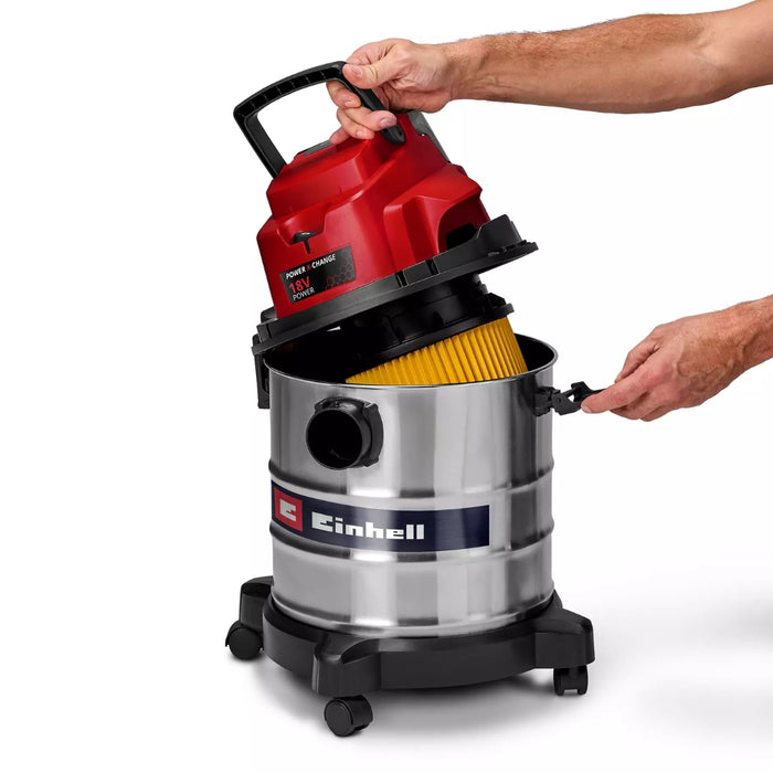 Einhell | Cordless Wet/Dry Vacuum Cleaner TC-VC 18/20 Li S (Battery Excluded)