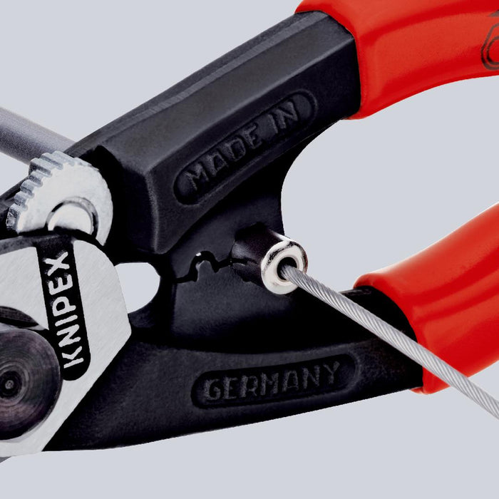 Knipex | Plier Wire Rope Cutter: PVC Grip - 190mm