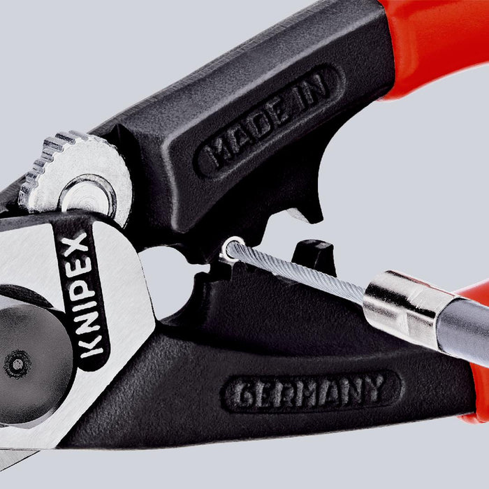 Knipex | Plier Wire Rope Cutter: PVC Grip - 190mm