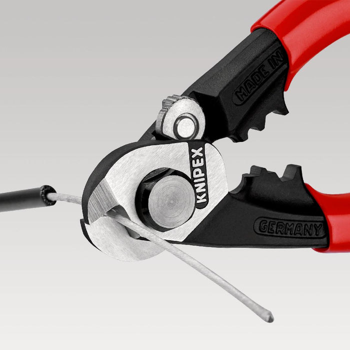 Knipex | Plier Wire Rope Cutter: PVC Grip - 190mm