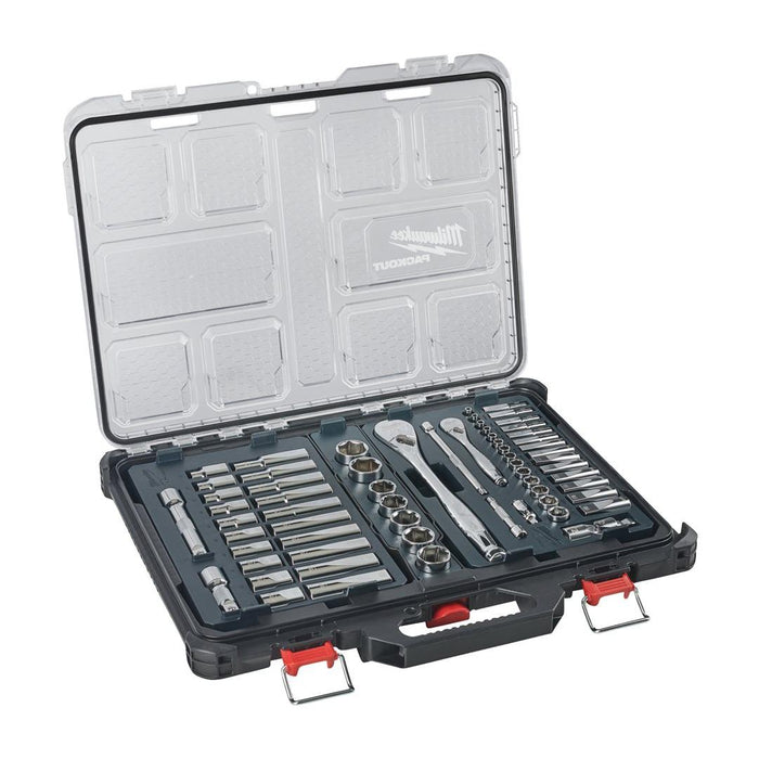 Milwaukee | Packout 1/4" + 1/2" 63 pc Ratchet/Socket Set