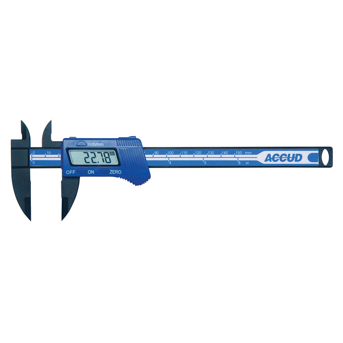Accud | Digital Caliper Plastic 150mm 0.2mm Acc. 0.01mm Res