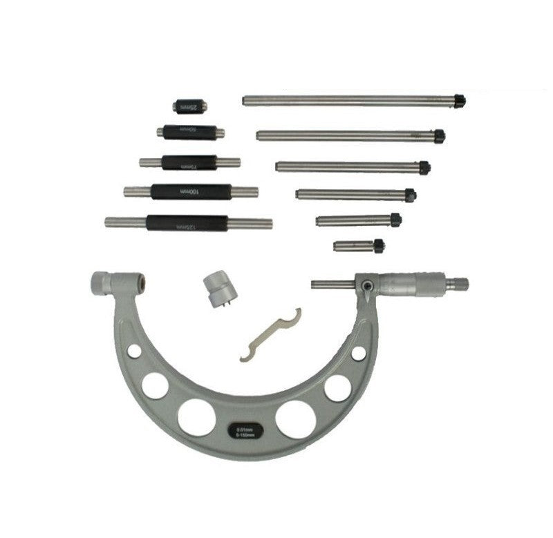 Accud | Micrometer Outside with Interchangeable Anvils 0-150mm-Toolcraft