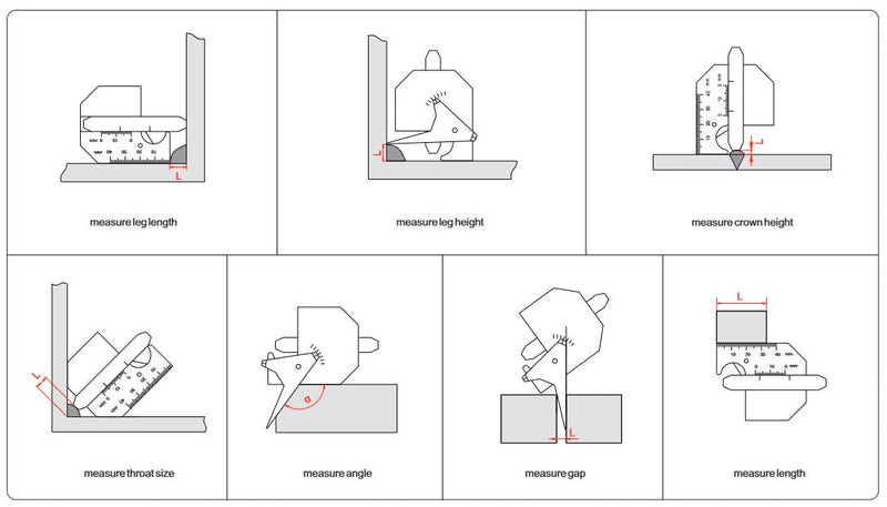 Accud | Welding Gauge 7X Measuring Apps 10,20,1-35,40Mm,60º Range S/Steel-Toolcraft