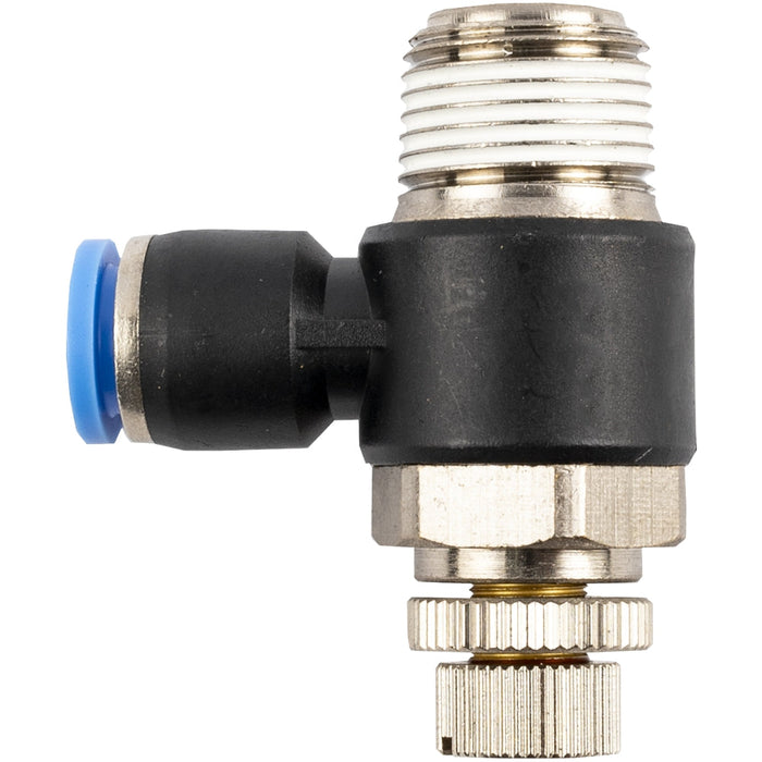 AirCraft | Flow Control Swivel Elbow PU 8mm X 3/8" M