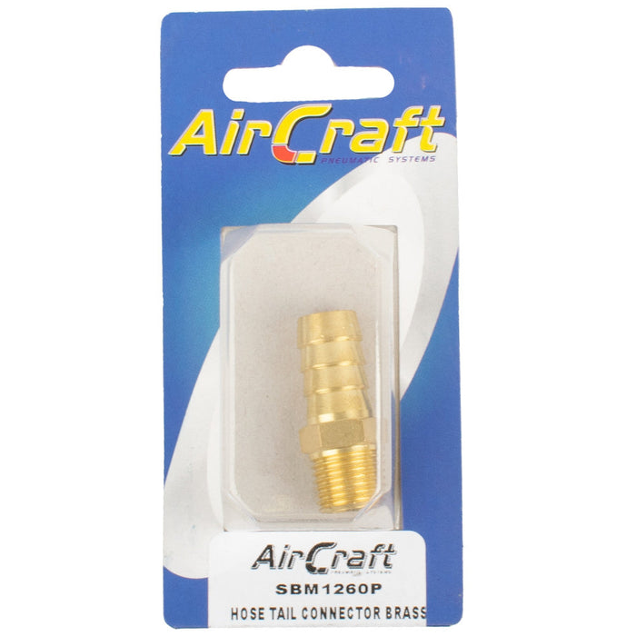 AirCraft | Hose Tail Connector Brass 1/4"MX12mm 1Pc