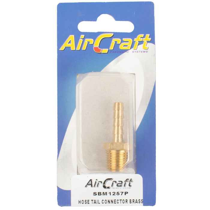 AirCraft | Hose Tail Connector Brass 1/4"MX6mm 1Pc