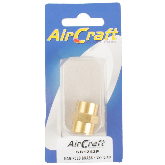 AirCraft | Manifold Brass 1/4"X1/4" F/F 1Pc