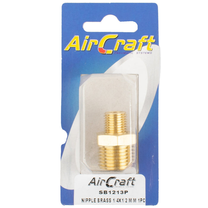 AirCraft | Nipple Brass 1/4"X1/2" M/M 1Pc