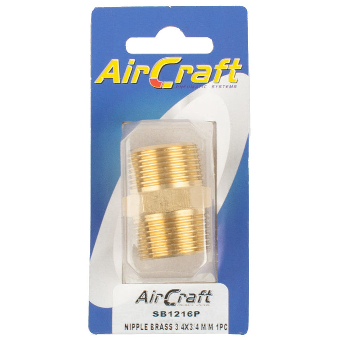 AirCraft | Nipple Brass 3/4"X3/4" M/M 1Pc