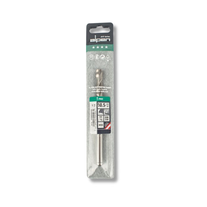 Alpen | Drill Bit HSS Pro 10.5mm DIN338 RN 135º Split Point