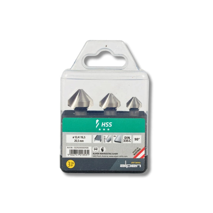 Alpen | HSS Countersink Set - Pcs 12.4 - 16.5 - 20.5mm