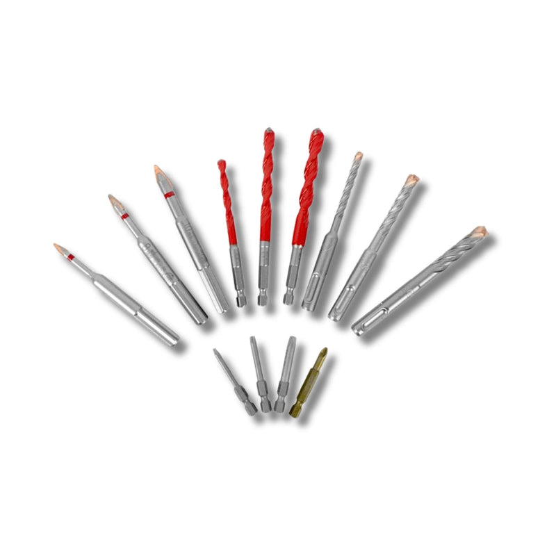 Alpen | Screw set Kit 13 Pcs C Prot, Multi 6-Kant, SDS-plus Force X4 Bit-Toolcraft
