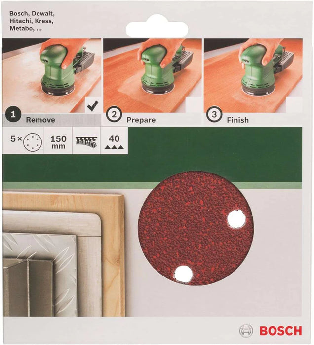 Bosch DIY | Sanding Discs 125mm 8 Hole 5Pc - Various Grits