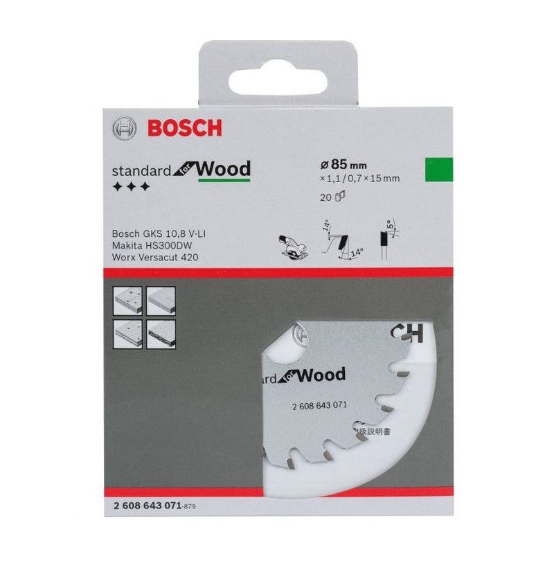 Bosch | Circular Saw Blade 85 x 15mm x 20T for GKS10,8V-Li - Toolcraft