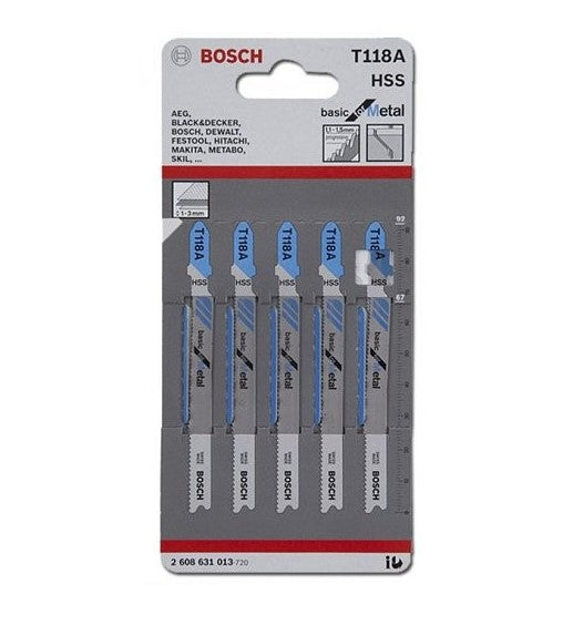 Bosch | Jigsaw Blade T118A for Metal 5Pk - Toolcraft