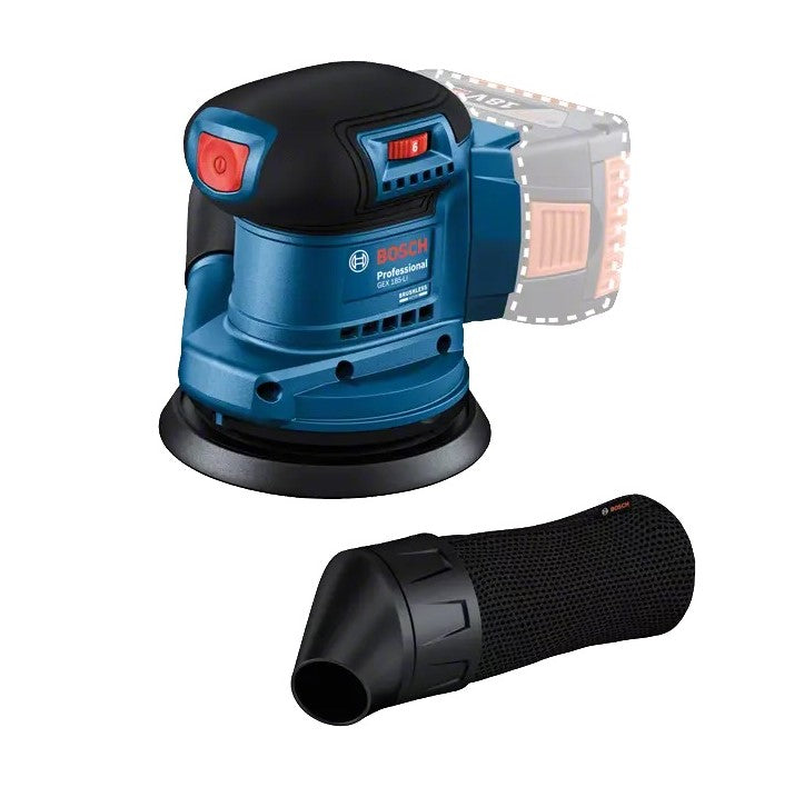 Bosch Professional | Cordless Random Orbital Sander GEX 185-LI 125mm (Battery Excluded)-Toolcraft