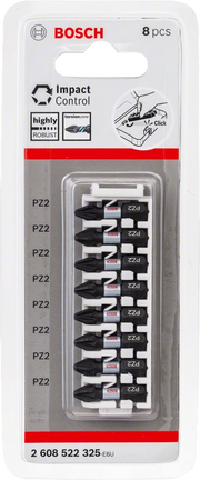 Bosch Professional | Screwdriver Bit Pack PZ2 Pick & Click Impact Control 8Pc-Toolcraft